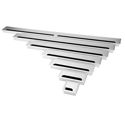 Abbildung von Kabeldurchlass Kabeldurchführung in 3 Farben und 7 Längen Arbeitsplatte Schreibtisch Tisch Büro Durchlass Aluminium (8x80cm, silber)