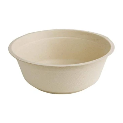 Abbildung von Fiesta Green Kompostierbare Bagasse Schüsseln, rund, natürliche Farbe, 900 ml, 50 Stück