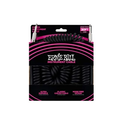 Abbildung von Ernie Ball Spiralkabel, gerade/gerade, 9,14 m, Schwarz