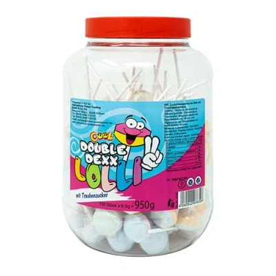Abbildung von Cool Double Dexx 100 Lollies mit Traubenzucker und Fruchtgeschmack in der Dose, 1er Pack (1 x 950g)