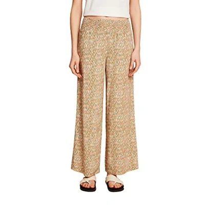 Abbildung von Esprit Printed Wideleg Stoffhose, Damen, Größe: 34, Pastel green