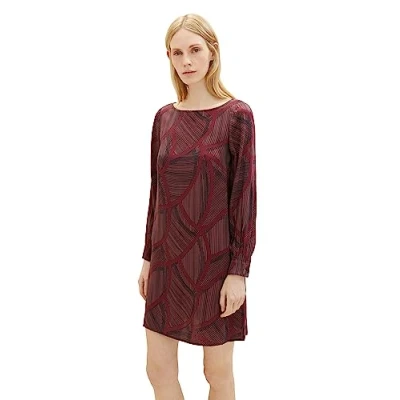 Abbildung von TOM Tailor Dress WITH Sleeve Details Freizeitkleid, Damen, Größe: 40, Dark red