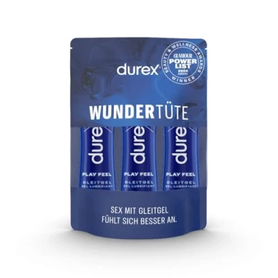 Abbildung von durex Gleitgel Play Feel (3 x 50ml), Spar Pack, 3 tlg., pH freundlich, Kondom geeignet und Sex Toy kompatibel