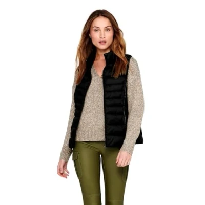 Abbildung von ONLY Damen ONLNEWCLAIRE Quilted Waistcoat OTW NOOS Steppweste 15225157,Black/Detail:Pipping Tone in Tone,S