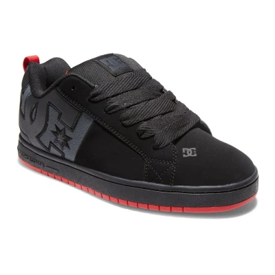 Abbildung von DC Shoes Court Graffik Skateschuh, Größe: 44, Black/grey/red Leder und textil