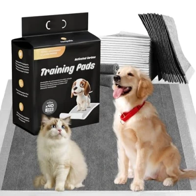 Abbildung von NANIPETS Hundematte Trainingspad für Hunde Welpenunterlagen, Superabsorbierendes &amp; Auslaufsichere Aktivkohle PIPI Pads, 60 x cm Extra Große Pet Packung mit 40