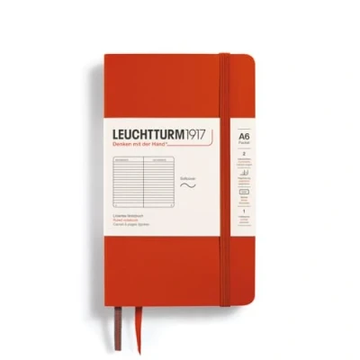 Abbildung von LEUCHTTURM1917 370325 Notizbuch Pocket (A6), Softcover, 123 nummerierte Seiten, Fox Red, Liniert