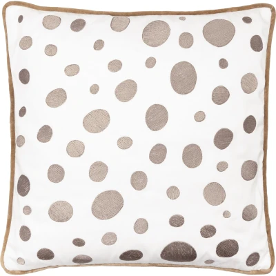 Abbildung von Greengate Neva Kissenhülle mit Stickerei beige 40x40cm