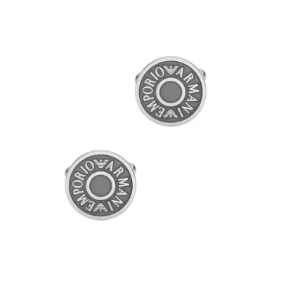 Abbildung von Emporio Armani LOGO Essential Manschettenknopf silvercoloured, Herren, Größe: One Size, Silver coloured