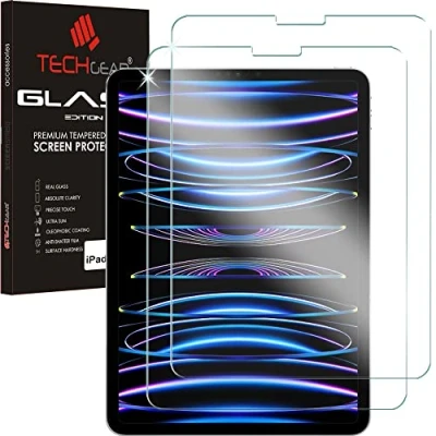Abbildung von TECHGEAR 2 Stück Glas Schutzfolie kompatibel mit iPad Pro 11 2022/2021/2020, Air 5/4 Gehärtetes 4. 3. 2. Gen/iPad 5. Generation