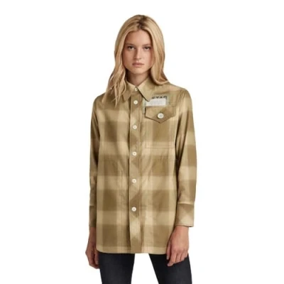 Abbildung von G STAR RAW Damen Naval Collar Overshirt 2.0, Mehrfarben (fresh army green ryan check D21027 C964 C980), L