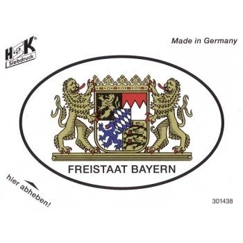 Abbildung von PVC Aufkleber Fun Auto Applikation oval FREISTAAT BAYERN 301438 Gr. 11,6 x 8 cm