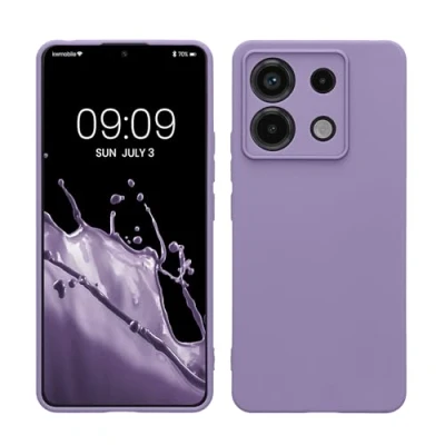 Abbildung von kwmobile Handyhülle kompatibel mit Xiaomi Redmi Note 13 Pro 5G / Poco X6 Hülle Handy Case aus weichem Silikon in Veilchen Lila