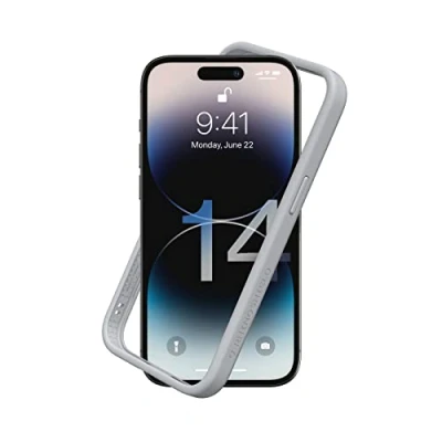 Abbildung von RhinoShield Bumper Case kompatibel mit [iPhone 14 Pro] CrashGuard NX Stoßdämpfende Schutzhülle im schlanken Design 3.5 Meter Fallschutz Platin Grau