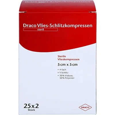 Abbildung von Schlitzkompressen Vlies 5x5 cm steril 4f 25X2 St