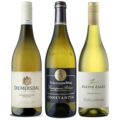 Abbildung von 3er Probierpaket Weißwein aus Südafrika zum Kennenlernen trocken 3 x 0,75 L.
