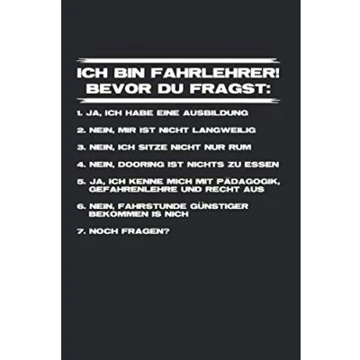 Abbildung von Ich Bin Fahrlehrer: Din A5 Kariertes Heft (Kariert) Für Fahrlehrer Notizbuch Tagebuch Planer Fahrschule Fahrprüfung Notiz Buch Geschenk Fahrschüler Fahrschulen Notebook