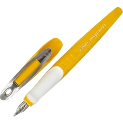 Abbildung von Herlitz Schulfüllhalter my.pen M Feder Senf/Weiß M, 1 Stück (1er Pack)