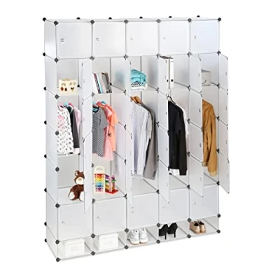 Abbildung von relaxdays Kleiderschrank XXL Stecksystem Transparent