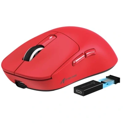 Abbildung von VGN Game Power Attack Shark X3PRO 59g Superlight Kabellose Gaming Maus Esports, 4K/8KHz Abfragerate, 26000DPI, PixArt PAW3395, 2.4G/BT5.0/Kabelgebunden, Bis zu 200 Std. Akku, G502, PC/Xbox/PS, Rot