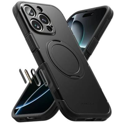 Abbildung von Ringke Alles Case [mit Kamera Kontrollabdeckung] für iPhone 16 Pro Max Hülle, [360 Drehbarer Kickstand] Schlanke Robuste Stoßfeste Schutzhülle, Entworfen Magsafe Ladegerät/Zubehör Black