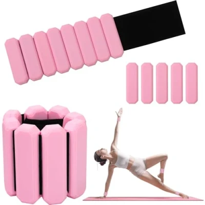 Abbildung von Omtofo Verstellbare Handgelenkbeschwerer, Handgelenkgewichte Knöchelgewichte Set 2er, Gewichtsmanschetten Handgelenk Gewichte Ankle Weights Für Yoga, Tanz, Barre, Pilates, Cardio, Aerobic, Walking
