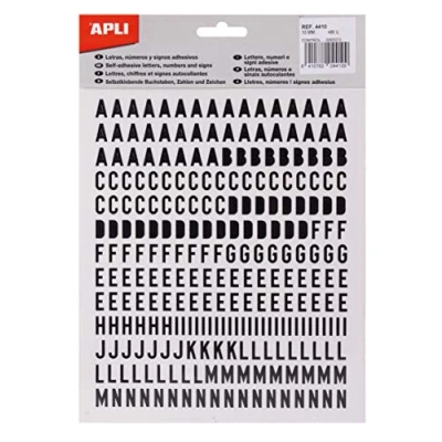 Abbildung von Apli Aufkleber, Buchstaben, Zahlen, Zeichen 10 mm Schwarz