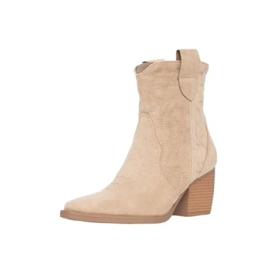 Abbildung von Elara Damen Stiefeletten Cowboy Boots Chunkyrayan DE326S Khaki Suede 38