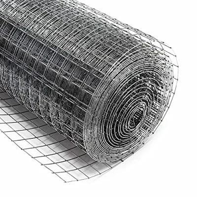 Abbildung von Wiltec Maschendrahtzaun 1x10 m 50 cm hoch 0,75 mm stark 19x19 Maschengröße, Volierendraht 4 Eck aus Stahl verzinkt, Drahtgitter, Vogeldraht