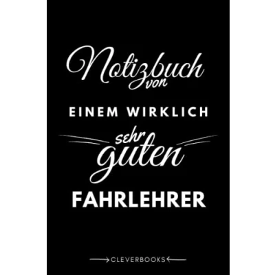 Abbildung von Notizbuch für den Fahrlehrer: personalisierte Geschenk Idee Männer, die in der Fahrschule arbeiten