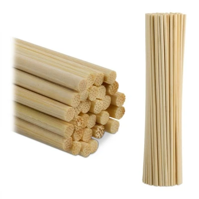Abbildung von Relaxdays Bambusstäbe, 200er Set, 30 cm, Bambusstöcke zum Basteln, Rankhilfe für Zimmerpflanzen, Bastelstäbe rund, Natur