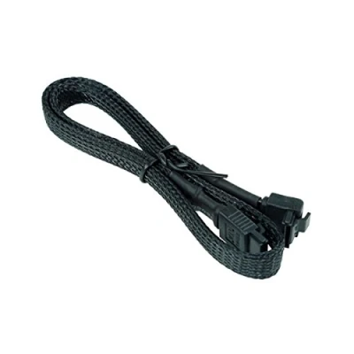 Abbildung von Phobya SATA 3.0 Anschlusskabel mit Sicherheitslasche 45cm Schwarz gesleevt Kabel