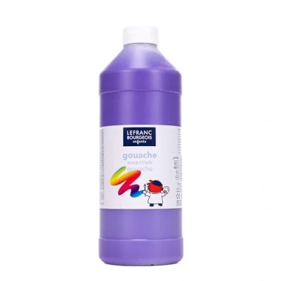 Abbildung von Lefranc Bourgeois 188517 Value Kinder Gouachefarbe auf Wasserbasis, leuchtende Farben, deckend, gebrauchsfertig, abwaschbar, Dosieröffnung, 1000ml Flasche Violett