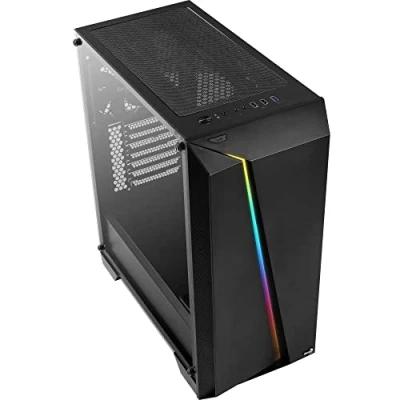 Abbildung von Aerocool CYLONPROBG, PC ATX Gehäuse, Gehärtetes Glas, RGB 13 Modi, 12 cm Lüfter