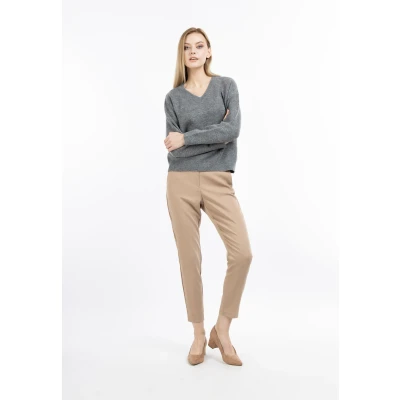 Abbildung von DREIMASTER Klassik Women&#039;s Knit Sweater XL/XXL / Grau Melange 74% PolyesterAcrylic 22% Polyester 4% Elast