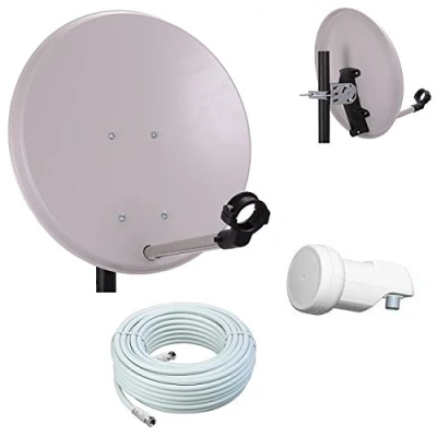 Abbildung von netshop 25 Digital Camping SAT Anlage 40 cm Spiegel + HD Single LNB 10m Kabel