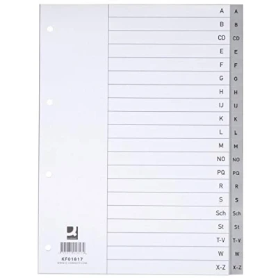Abbildung von Q Connect KF01817 Register A Z, PP, mit Index, A4, 20 Blatt, grau