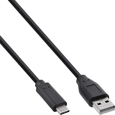 Abbildung von InLine 35731 USB 2.0 Kabel, Typ C Stecker an A Stecker, schwarz, 1m