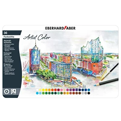 Abbildung von Artist Color Aquarellfarbstifte rund Metalletui 36