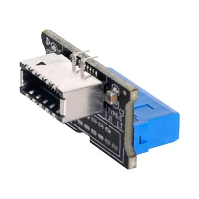 Abbildung von cablecc Vertical USB 3.1 Frontpanel Buchse Schlüssel A Typ E zu 3.0 20 poliger Header Verlängerungsadapter für Motherboard