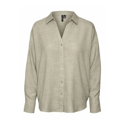 Abbildung von Vero Moda Vmmelaney Hemdbluse overcast, Damen, Größe: Medium, Overcast