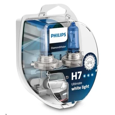 Abbildung von Philips Diamond Vision 5000K H7 Auto Scheinwerfer Birnen (Twin Pack) 12972DVS2, weiss
