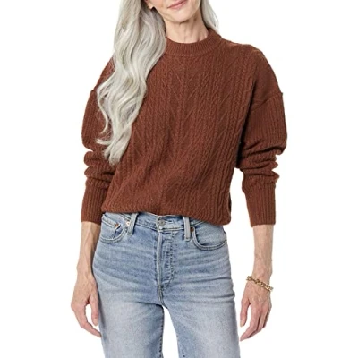 Abbildung von Amazon Essentials Damen Moderner Soft Touch Pullover Mit Rundhalsausschnitt (Erhältlich In Übergröße), Dunkles Toffee Braun, L
