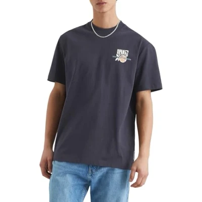 Abbildung von Marc O&#039;Polo Denim Orange Fibre Capsule Print Tshirt print, Herren, Größe: Large, True navy