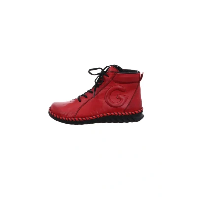 Abbildung von Gemini Damen Stiefelette Leder Logo Stickerei Wechselfußbett 033402 02, Größe:39 EU, Farbe:Rot