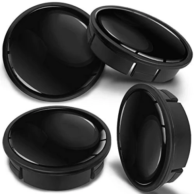 Abbildung von SkinoEu 4 x 60mm Universal Schwarz Glanz Alufelgen Nabenkappen Felgen Kappen Felgendeckel Radkappen Radnabendeckel Nabendeckel Felgenkappen CX
