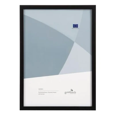 Abbildung von goldbuch 90 0896 Bilderrahmen Skandi für Bilder im Format DIN A4, Einzelrahmen aus Echt Holz, Portraitrahmen mit Aufsteller, Holzrahmen Wandhalterung, Foto Rahmen, Galerierahmen, Frame, Schwarz