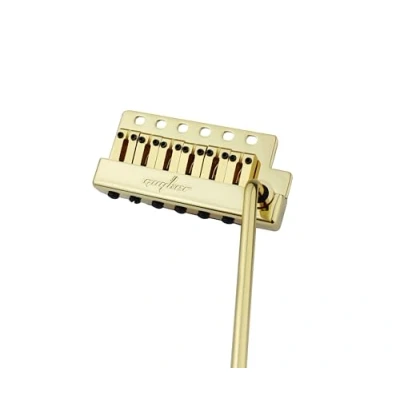Abbildung von Guyker GG1009A Gitarren Tremolo Steg Saitenabstand, 10,8 mm, mit Messing Sattel und Messingblock Feder Kralle, Pop In Vibrato Stange, komplettes Installationsset, Gold