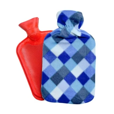 Abbildung von Wärmflasche. Wärmflasche mit Bezug. Wärmbeutel für Rücken, Lendenwirbelsäule, Bauch, Hände.(1,25L). Weicher, Waschbare und Abnehmbare Bezüge.