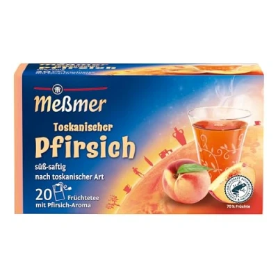Abbildung von Meßmer Ländertee Toskanischer Pfirsich 20 Teebeutel Glutenfrei Laktosefrei Vegan